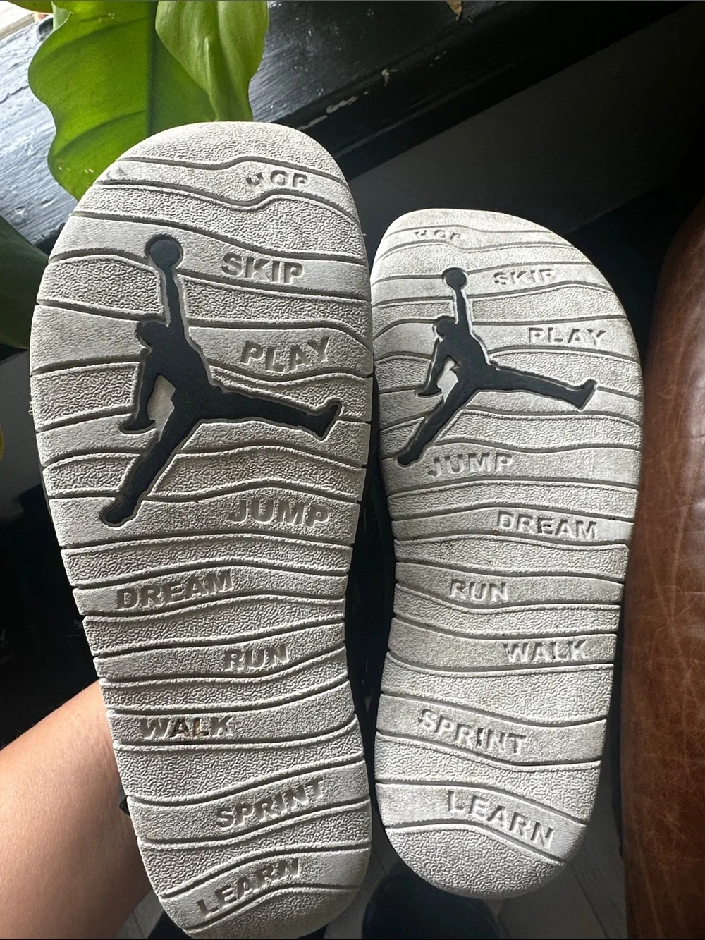 Jordan Kids' Black and White Slide Sandals